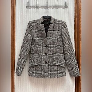 Brooks Brothers Italian Wool Glen Plaid Blazer Size 6P